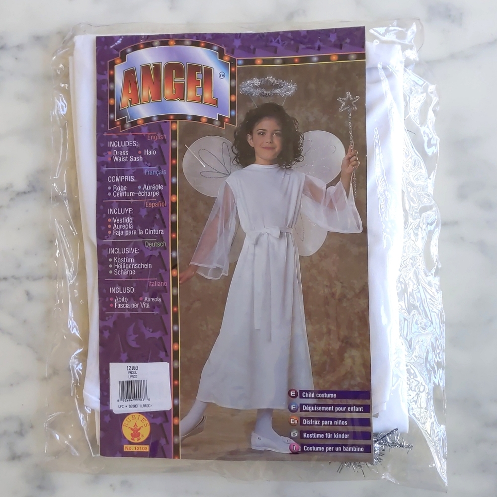 NWT. Angel 3 Pieces Set White Girl's Angel Costume.